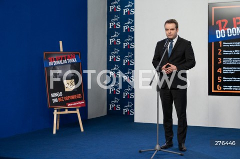  17.02.2023 WARSZAWA<br />
KONFERENCJA PRASOWA PRAWA I SPRAWIEDLIWOSCI<br />
12 PYTAN DO DONALDA TUSKA<br />
N/Z RAFAL BOCHENEK<br />
FOT. MARCIN BANASZKIEWICZ/FOTONEWS  