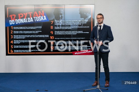  17.02.2023 WARSZAWA<br />
KONFERENCJA PRASOWA PRAWA I SPRAWIEDLIWOSCI<br />
12 PYTAN DO DONALDA TUSKA<br />
N/Z TOMASZ POREBA<br />
FOT. MARCIN BANASZKIEWICZ/FOTONEWS  