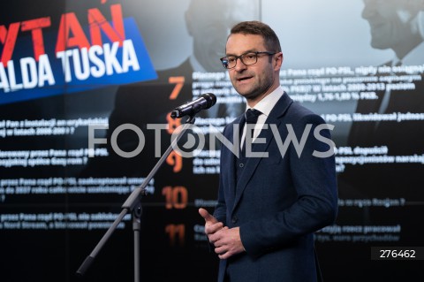  17.02.2023 WARSZAWA<br />
KONFERENCJA PRASOWA PRAWA I SPRAWIEDLIWOSCI<br />
12 PYTAN DO DONALDA TUSKA<br />
N/Z TOMASZ POREBA<br />
FOT. MARCIN BANASZKIEWICZ/FOTONEWS  