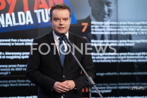  17.02.2023 WARSZAWA<br />
KONFERENCJA PRASOWA PRAWA I SPRAWIEDLIWOSCI<br />
12 PYTAN DO DONALDA TUSKA<br />
N/Z RAFAL BOCHENEK<br />
FOT. MARCIN BANASZKIEWICZ/FOTONEWS  