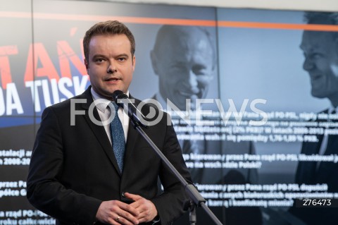  17.02.2023 WARSZAWA<br />
KONFERENCJA PRASOWA PRAWA I SPRAWIEDLIWOSCI<br />
12 PYTAN DO DONALDA TUSKA<br />
N/Z RAFAL BOCHENEK<br />
FOT. MARCIN BANASZKIEWICZ/FOTONEWS  