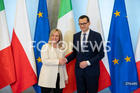  20.02.2023 WARSZAWA<br />
WIZYTA PREMIER WLOCH GIORGII MELONI<br />
N/Z GIORGIA MELONI MATEUSZ MORAWIECKI<br />
FOT. MARCIN BANASZKIEWICZ/FOTONEWS  