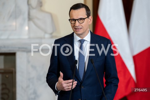  20.02.2023 WARSZAWA<br />
WIZYTA PREMIER WLOCH GIORGII MELONI<br />
N/Z PREMIER MATEUSZ MORAWIECKI<br />
FOT. MARCIN BANASZKIEWICZ/FOTONEWS  