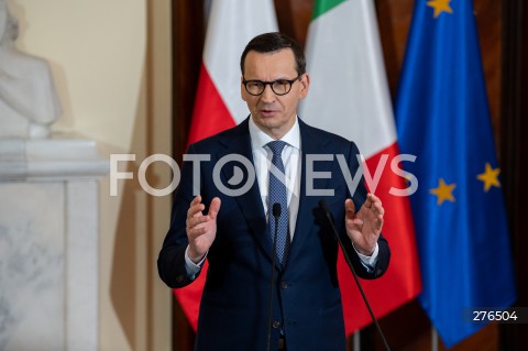  20.02.2023 WARSZAWA<br />
WIZYTA PREMIER WLOCH GIORGII MELONI<br />
N/Z PREMIER MATEUSZ MORAWIECKI<br />
FOT. MARCIN BANASZKIEWICZ/FOTONEWS  