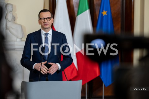  20.02.2023 WARSZAWA<br />
WIZYTA PREMIER WLOCH GIORGII MELONI<br />
N/Z PREMIER MATEUSZ MORAWIECKI<br />
FOT. MARCIN BANASZKIEWICZ/FOTONEWS  