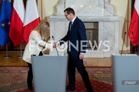  20.02.2023 WARSZAWA<br />
WIZYTA PREMIER WLOCH GIORGII MELONI<br />
N/Z GIORGIA MELONI MATEUSZ MORAWIECKI<br />
FOT. MARCIN BANASZKIEWICZ/FOTONEWS  