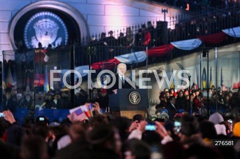  21.02.2023 WARSZAWA ( Warsaw - Poland ) <br />
<br />
WIZYTA PREZYDENTA USA JOE BIDENA W WARSZAWIE<br />
PRZEMOWIENIE W OGRODACH ZAMKU KROLEWSKIEGO W WARSZAWIE<br />
<br />
U.S. President Joe Biden's visit to Warsaw, Poland<br />
President Biden to Speak at the Gardens of the Royal Castle in Warsaw, Poland<br />
<br />
N/Z JOE BIDEN <br />
<br />
 