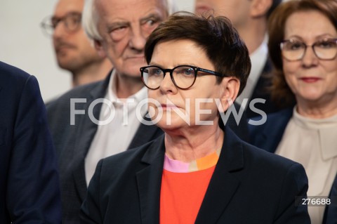  10.03.2023 WARSZAWA<br />
KONFERENCJA PRASOWA PREZESA PIS WRAZ Z POSLAMI ZAPOWIADAJACA SPOTKANIA Z WYBORCAMI W CALEJ POLSCE<br />
N/Z BEATA SZYDLO<br />
FOT. MARCIN BANASZKIEWICZ/FOTONEWS  