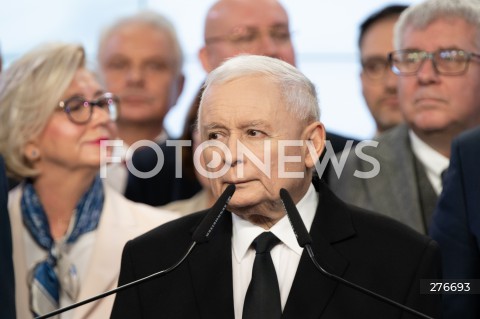  10.03.2023 WARSZAWA<br />
KONFERENCJA PRASOWA PREZESA PIS WRAZ Z POSLAMI ZAPOWIADAJACA SPOTKANIA Z WYBORCAMI W CALEJ POLSCE<br />
N/Z JAROSLAW KACZYNSKI<br />
FOT. MARCIN BANASZKIEWICZ/FOTONEWS  