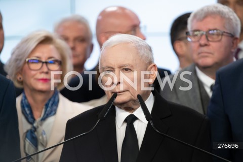  10.03.2023 WARSZAWA<br />
KONFERENCJA PRASOWA PREZESA PIS WRAZ Z POSLAMI ZAPOWIADAJACA SPOTKANIA Z WYBORCAMI W CALEJ POLSCE<br />
N/Z JAROSLAW KACZYNSKI<br />
FOT. MARCIN BANASZKIEWICZ/FOTONEWS  