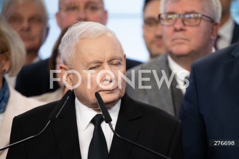  10.03.2023 WARSZAWA<br />
KONFERENCJA PRASOWA PREZESA PIS WRAZ Z POSLAMI ZAPOWIADAJACA SPOTKANIA Z WYBORCAMI W CALEJ POLSCE<br />
N/Z JAROSLAW KACZYNSKI<br />
FOT. MARCIN BANASZKIEWICZ/FOTONEWS  