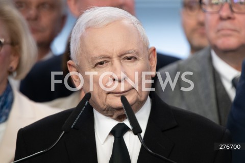  10.03.2023 WARSZAWA<br />
KONFERENCJA PRASOWA PREZESA PIS WRAZ Z POSLAMI ZAPOWIADAJACA SPOTKANIA Z WYBORCAMI W CALEJ POLSCE<br />
N/Z JAROSLAW KACZYNSKI<br />
FOT. MARCIN BANASZKIEWICZ/FOTONEWS  