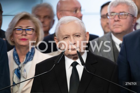  10.03.2023 WARSZAWA<br />
KONFERENCJA PRASOWA PREZESA PIS WRAZ Z POSLAMI ZAPOWIADAJACA SPOTKANIA Z WYBORCAMI W CALEJ POLSCE<br />
N/Z JAROSLAW KACZYNSKI<br />
FOT. MARCIN BANASZKIEWICZ/FOTONEWS  