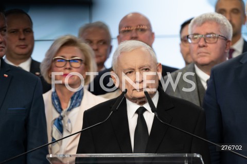  10.03.2023 WARSZAWA<br />
KONFERENCJA PRASOWA PREZESA PIS WRAZ Z POSLAMI ZAPOWIADAJACA SPOTKANIA Z WYBORCAMI W CALEJ POLSCE<br />
N/Z JAROSLAW KACZYNSKI<br />
FOT. MARCIN BANASZKIEWICZ/FOTONEWS  