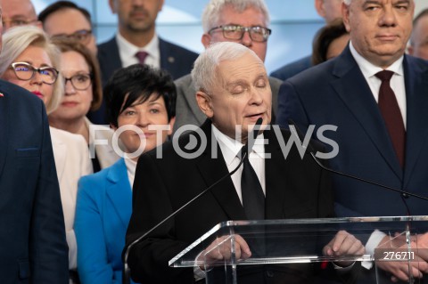  10.03.2023 WARSZAWA<br />
KONFERENCJA PRASOWA PREZESA PIS WRAZ Z POSLAMI ZAPOWIADAJACA SPOTKANIA Z WYBORCAMI W CALEJ POLSCE<br />
N/Z JAROSLAW KACZYNSKI JACEK SASIN<br />
FOT. MARCIN BANASZKIEWICZ/FOTONEWS  