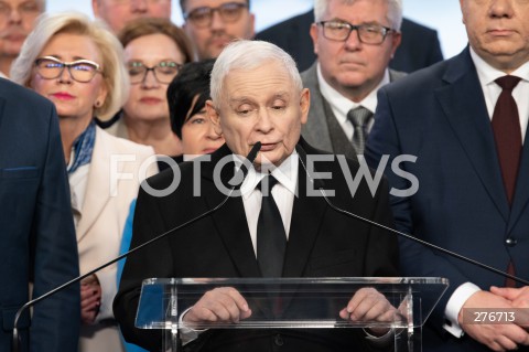  10.03.2023 WARSZAWA<br />
KONFERENCJA PRASOWA PREZESA PIS WRAZ Z POSLAMI ZAPOWIADAJACA SPOTKANIA Z WYBORCAMI W CALEJ POLSCE<br />
N/Z JAROSLAW KACZYNSKI<br />
FOT. MARCIN BANASZKIEWICZ/FOTONEWS  