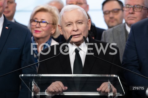  10.03.2023 WARSZAWA<br />
KONFERENCJA PRASOWA PREZESA PIS WRAZ Z POSLAMI ZAPOWIADAJACA SPOTKANIA Z WYBORCAMI W CALEJ POLSCE<br />
N/Z JAROSLAW KACZYNSKI<br />
FOT. MARCIN BANASZKIEWICZ/FOTONEWS  