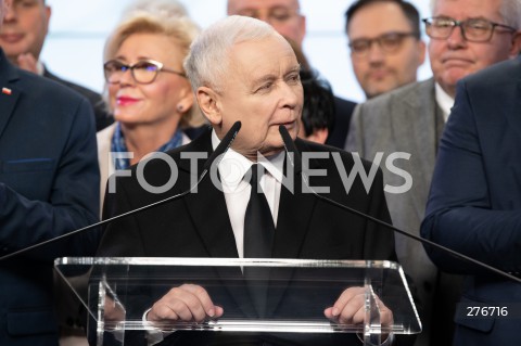  10.03.2023 WARSZAWA<br />
KONFERENCJA PRASOWA PREZESA PIS WRAZ Z POSLAMI ZAPOWIADAJACA SPOTKANIA Z WYBORCAMI W CALEJ POLSCE<br />
N/Z JAROSLAW KACZYNSKI<br />
FOT. MARCIN BANASZKIEWICZ/FOTONEWS  