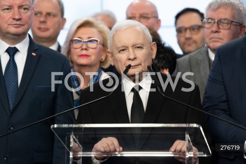 Oświadczenie prezesa PiS Jarosława Kaczyńskiego w Warszawie