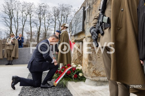  24.03.2023 MARKOWA <br />
NARODOWY DZIEN PAMIECI POLAKOW RATUJACYCH ZYDOW POD OKUPACJA NIEMIECKA Z UDZIALEM PARY PREZYDENCKIEJ W MUZEUM RODZINY ULMOW W MARKOWEJ KOLO RZESZOWA <br />
N/Z PREZYDENT RP ANDRZEJ DUDA <br />
 