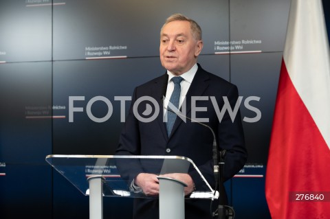  29.03.2023 WARSZAWA<br />
KONFERENCJA PRASOWA MINISTRA ROLNICTWA I ROZWOJU WSI<br />
N/Z HENRYK KOWALCZYK<br />
FOT. MARCIN BANASZKIEWICZ/FOTONEWS  