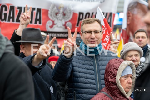  02.04.2023 WARSZAWA<br />
NARODOWY MARSZ PAPIESKI<br />
N/Z PAWEL LISIECKI MAREK SUSKI<br />
FOT. MARCIN BANASZKIEWICZ/FOTONEWS  