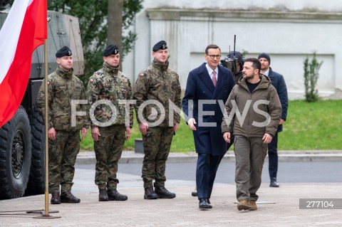  05.04.2023 WARSZAWA<br />
WIZYTA PREZYDENTA UKRAINY WOLODYMYRA ZELENSKIEGO W WARSZAWIE<br />
<br />
UKRAINIAN PRESIDENT WOLODYMYR ZELENSKY VISITS POLAND<br />
<br />
N/Z WOLODYMYR ZELENSKI MATEUSZ MORAWIECKI<br />
FOT. MARCIN BANASZKIEWICZ/FOTONEWS  