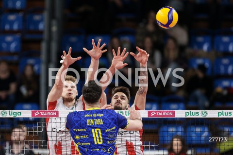  07.04.2023 RZESZOW <br />
SIATKOWKA MEZCZYZN <br />
PLUSLIGA SEZON 2022/2023 <br />
PLUS LIGA POLISH MEN VOLLEYBALL LEAGUE <br />
CWIERCFINAL - 1/4 FINALU - 1. MECZ <br />
MECZ ASSECO RESOVIA - PSG STAL NYSA <br />
N/Z JAKUB KOCHANOWSKI TOREY DEFALCO BLOK <br />
 