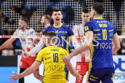  07.04.2023 RZESZOW <br />
SIATKOWKA MEZCZYZN <br />
PLUSLIGA SEZON 2022/2023 <br />
PLUS LIGA POLISH MEN VOLLEYBALL LEAGUE <br />
CWIERCFINAL - 1/4 FINALU - 1. MECZ <br />
MECZ ASSECO RESOVIA - PSG STAL NYSA <br />
N/Z TSIMAFEI ZHUKOUSKI RADOSC EMOCJE <br />
 