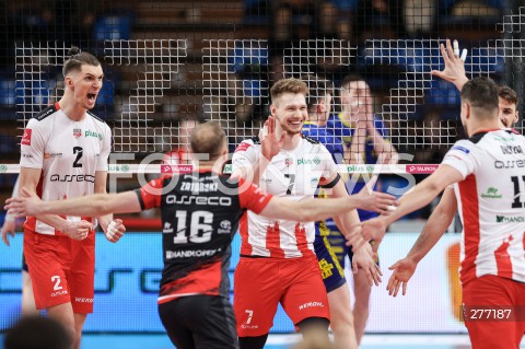  07.04.2023 RZESZOW <br />
SIATKOWKA MEZCZYZN <br />
PLUSLIGA SEZON 2022/2023 <br />
PLUS LIGA POLISH MEN VOLLEYBALL LEAGUE <br />
CWIERCFINAL - 1/4 FINALU - 1. MECZ <br />
MECZ ASSECO RESOVIA - PSG STAL NYSA <br />
N/Z MACIEJ MUZAJ JAKUB KOCHANOWSKI RADOSC EMOCJE <br />
 