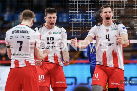  07.04.2023 RZESZOW <br />
SIATKOWKA MEZCZYZN <br />
PLUSLIGA SEZON 2022/2023 <br />
PLUS LIGA POLISH MEN VOLLEYBALL LEAGUE <br />
CWIERCFINAL - 1/4 FINALU - 1. MECZ <br />
MECZ ASSECO RESOVIA - PSG STAL NYSA <br />
N/Z KLEMEN CEBULJ JAN KOZAMERNIK RADOSC EMOCJE <br />
 