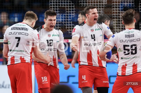  07.04.2023 RZESZOW <br />
SIATKOWKA MEZCZYZN <br />
PLUSLIGA SEZON 2022/2023 <br />
PLUS LIGA POLISH MEN VOLLEYBALL LEAGUE <br />
CWIERCFINAL - 1/4 FINALU - 1. MECZ <br />
MECZ ASSECO RESOVIA - PSG STAL NYSA <br />
N/Z KLEMEN CEBULJ JAN KOZAMERNIK RADOSC EMOCJE <br />
 