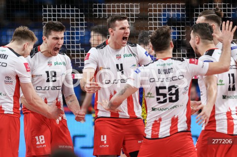  07.04.2023 RZESZOW <br />
SIATKOWKA MEZCZYZN <br />
PLUSLIGA SEZON 2022/2023 <br />
PLUS LIGA POLISH MEN VOLLEYBALL LEAGUE <br />
CWIERCFINAL - 1/4 FINALU - 1. MECZ <br />
MECZ ASSECO RESOVIA - PSG STAL NYSA <br />
N/Z KLEMEN CEBULJ JAN KOZAMERNIK RADOSC EMOCJE <br />
 