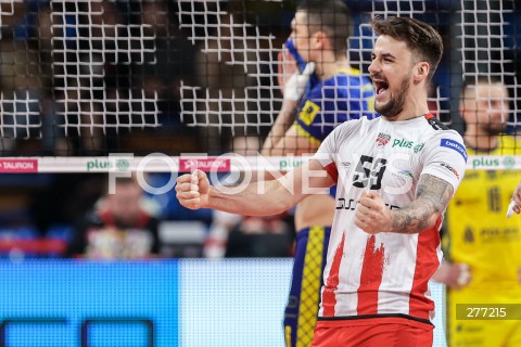  07.04.2023 RZESZOW <br />
SIATKOWKA MEZCZYZN <br />
PLUSLIGA SEZON 2022/2023 <br />
PLUS LIGA POLISH MEN VOLLEYBALL LEAGUE <br />
CWIERCFINAL - 1/4 FINALU - 1. MECZ <br />
MECZ ASSECO RESOVIA - PSG STAL NYSA <br />
N/Z TOREY DEFALCO RADOSC EMOCJE SYLWETKA <br />
 