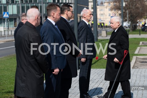  10.04.2023 WARSZAWA<br />
13. ROCZNICA KATASTROFY LOTNICZEJ POD SMOLENSKIEM<br />
N/Z MARIUSZ BLASZCZAK MATEUSZ MORAWIECKI JAROSLAW KACZYNSKI ANTONI MACIEREWICZ<br />
FOT. MARCIN BANASZKIEWICZ/FOTONEWS  