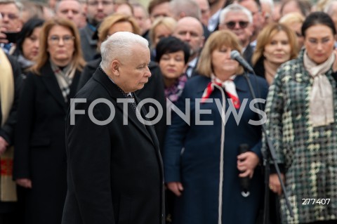  16.04.2023 WARSZAWA<br />
APEL PAMIECI PRZED PALACEM PREZYDENCKIM W ROCZNICE KATASTROFY SMOLENSKIEJ<br />
N/Z JAROSLAW KACZYNSKI<br />
FOT. MARCIN BANASZKIEWICZ/FOTONEWS  