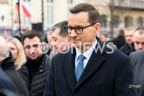  16.04.2023 WARSZAWA<br />
APEL PAMIECI PRZED PALACEM PREZYDENCKIM W ROCZNICE KATASTROFY SMOLENSKIEJ<br />
N/Z PREMIER MATEUSZ MORAWIECKI<br />
FOT. MARCIN BANASZKIEWICZ/FOTONEWS  