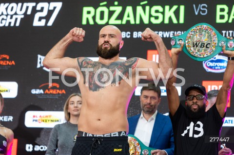  21.04.2023 RZESZOW <br />
WAZENIE PRZED GALA BOKSU KNOCKOUT BOXING NIGHT 27<br />
N/Z ALEN BABIC <br />
 