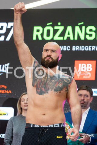  21.04.2023 RZESZOW <br />
WAZENIE PRZED GALA BOKSU KNOCKOUT BOXING NIGHT 27<br />
N/Z ALEN BABIC <br />
 