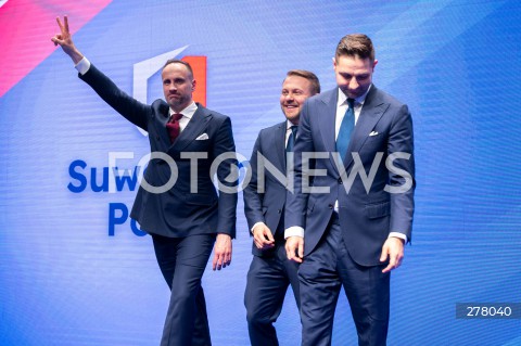  03.05.2023 WARSZAWA<br />
KONWENCJA SUWERENNEJ POLSKI<br />
N/Z JANUSZ KOWALSKI JACEK OZDOBA PATRYK JAKI<br />
FOT. MARCIN BANASZKIEWICZ/FOTONEWS  