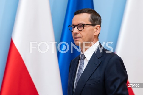  09.06.2023 WARSZAWA<br />
KONFERENCJA PRASOWA PREMIERA MATEUSZA MORAWICKIEGO I MINISTER FINANSOW MAGDALENY RZECZKOWSKIEJ<br />
N/Z PREMIER MATEUSZ MORAWIECKI<br />
FOT. MARCIN BANASZKIEWICZ/FOTONEWS  