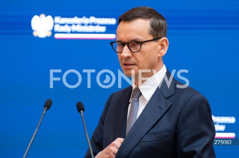  09.06.2023 WARSZAWA<br />
KONFERENCJA PRASOWA PREMIERA MATEUSZA MORAWICKIEGO I MINISTER FINANSOW MAGDALENY RZECZKOWSKIEJ<br />
N/Z PREMIER MATEUSZ MORAWIECKI<br />
FOT. MARCIN BANASZKIEWICZ/FOTONEWS  