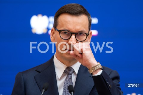  09.06.2023 WARSZAWA<br />
KONFERENCJA PRASOWA PREMIERA MATEUSZA MORAWICKIEGO I MINISTER FINANSOW MAGDALENY RZECZKOWSKIEJ<br />
N/Z PREMIER MATEUSZ MORAWIECKI<br />
FOT. MARCIN BANASZKIEWICZ/FOTONEWS  