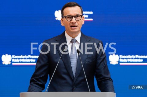  09.06.2023 WARSZAWA<br />
KONFERENCJA PRASOWA PREMIERA MATEUSZA MORAWICKIEGO I MINISTER FINANSOW MAGDALENY RZECZKOWSKIEJ<br />
N/Z PREMIER MATEUSZ MORAWIECKI<br />
FOT. MARCIN BANASZKIEWICZ/FOTONEWS  