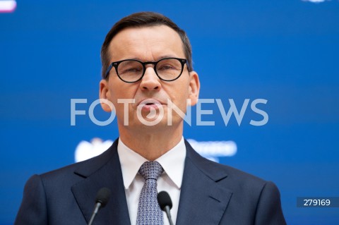  09.06.2023 WARSZAWA<br />
KONFERENCJA PRASOWA PREMIERA MATEUSZA MORAWICKIEGO I MINISTER FINANSOW MAGDALENY RZECZKOWSKIEJ<br />
N/Z PREMIER MATEUSZ MORAWIECKI<br />
FOT. MARCIN BANASZKIEWICZ/FOTONEWS  