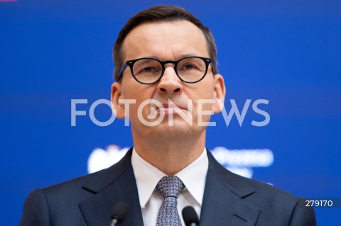  09.06.2023 WARSZAWA<br />
KONFERENCJA PRASOWA PREMIERA MATEUSZA MORAWICKIEGO I MINISTER FINANSOW MAGDALENY RZECZKOWSKIEJ<br />
N/Z PREMIER MATEUSZ MORAWIECKI<br />
FOT. MARCIN BANASZKIEWICZ/FOTONEWS  