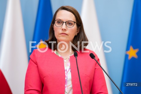  09.06.2023 WARSZAWA<br />
KONFERENCJA PRASOWA PREMIERA MATEUSZA MORAWICKIEGO I MINISTER FINANSOW MAGDALENY RZECZKOWSKIEJ<br />
N/Z MAGDALENA RZECZKOWSKA<br />
FOT. MARCIN BANASZKIEWICZ/FOTONEWS  