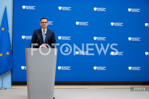  09.06.2023 WARSZAWA<br />
KONFERENCJA PRASOWA PREMIERA MATEUSZA MORAWICKIEGO I MINISTER FINANSOW MAGDALENY RZECZKOWSKIEJ<br />
N/Z PREMIER MATEUSZ MORAWIECKI<br />
FOT. MARCIN BANASZKIEWICZ/FOTONEWS  