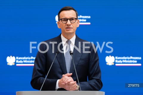  09.06.2023 WARSZAWA<br />
KONFERENCJA PRASOWA PREMIERA MATEUSZA MORAWICKIEGO I MINISTER FINANSOW MAGDALENY RZECZKOWSKIEJ<br />
N/Z PREMIER MATEUSZ MORAWIECKI<br />
FOT. MARCIN BANASZKIEWICZ/FOTONEWS  