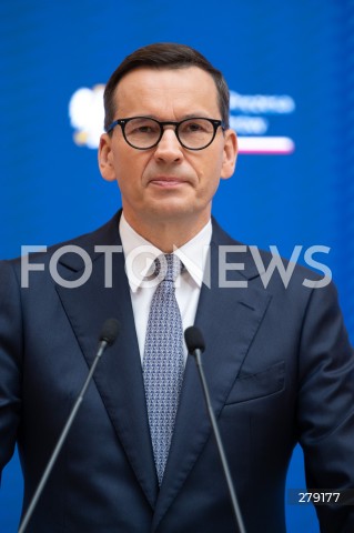  09.06.2023 WARSZAWA<br />
KONFERENCJA PRASOWA PREMIERA MATEUSZA MORAWICKIEGO I MINISTER FINANSOW MAGDALENY RZECZKOWSKIEJ<br />
N/Z PREMIER MATEUSZ MORAWIECKI<br />
FOT. MARCIN BANASZKIEWICZ/FOTONEWS  